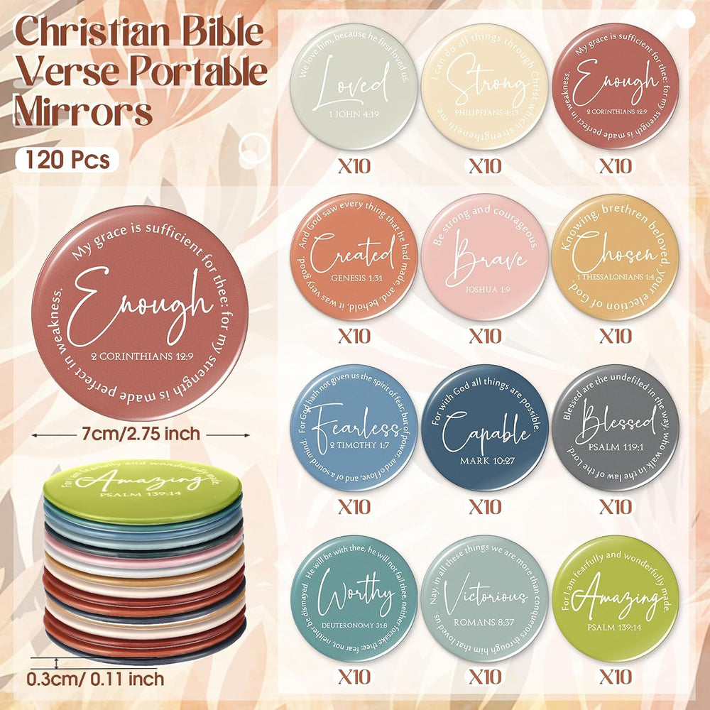 72 Pcs Mini Compact Mirrors Bulk Small Christian Gifts for Women, Morandi