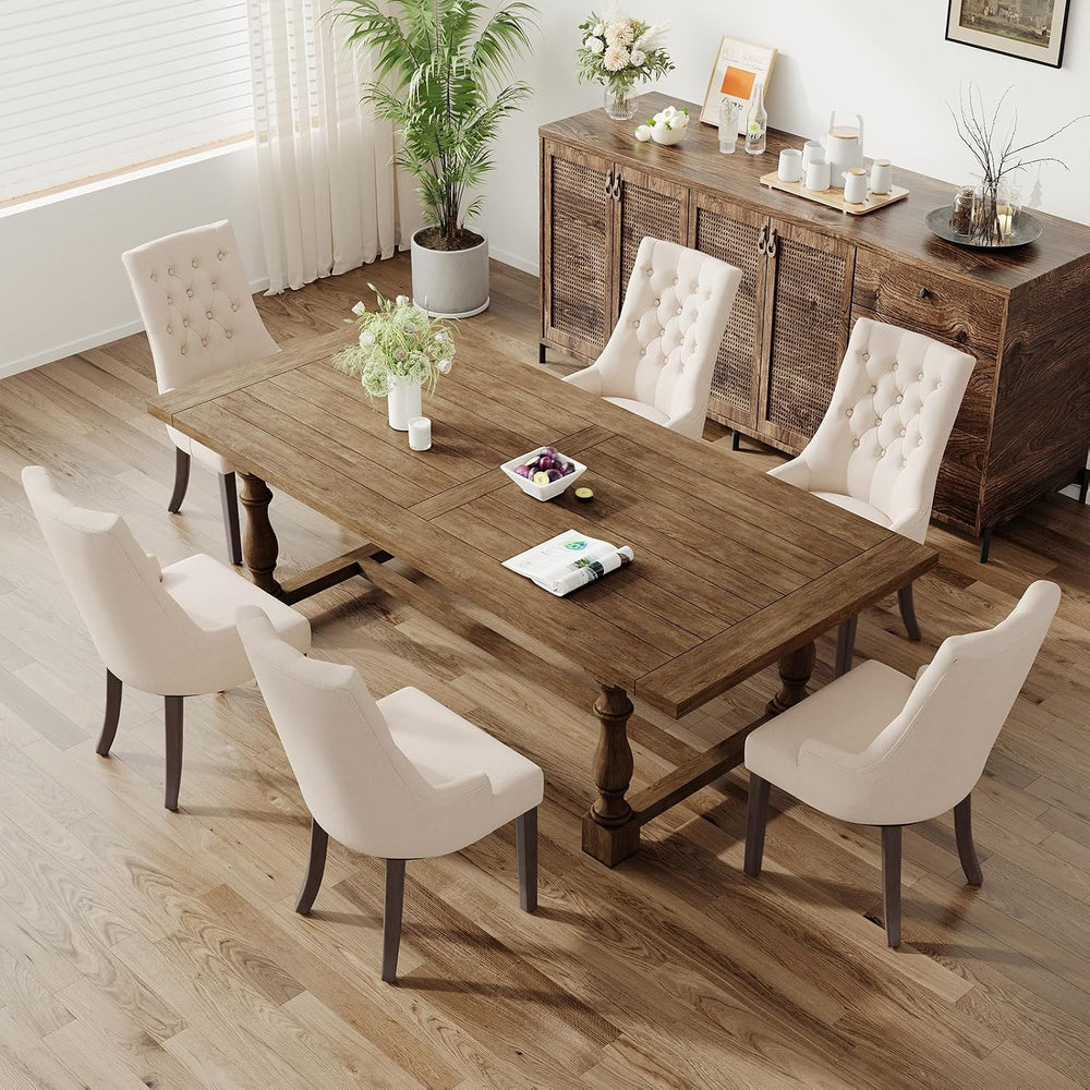 COLAMY Wingback Dining Chairs Set of 2, Beige