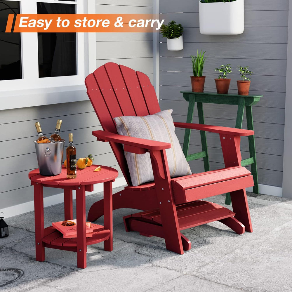 YEFU Folding Adirondack Ottoman Outdoor Set of 4, Red