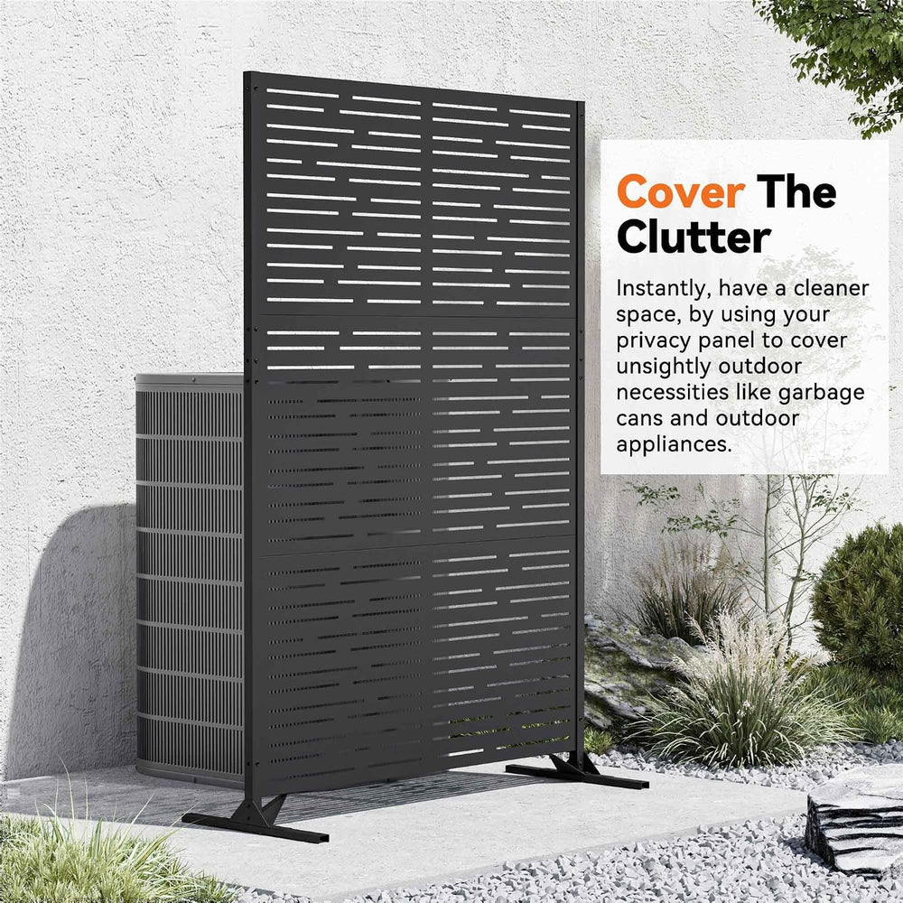 Modern Shade 4x6 FT Metal Privacy Screen with Artistic Modular Designs