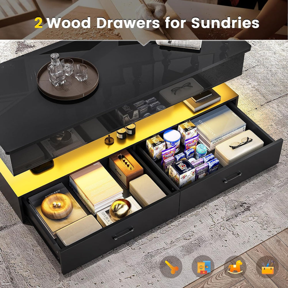 SEDETA 47.2" Lift Top Coffee Table, Coffee Tables with Storage for Livin...