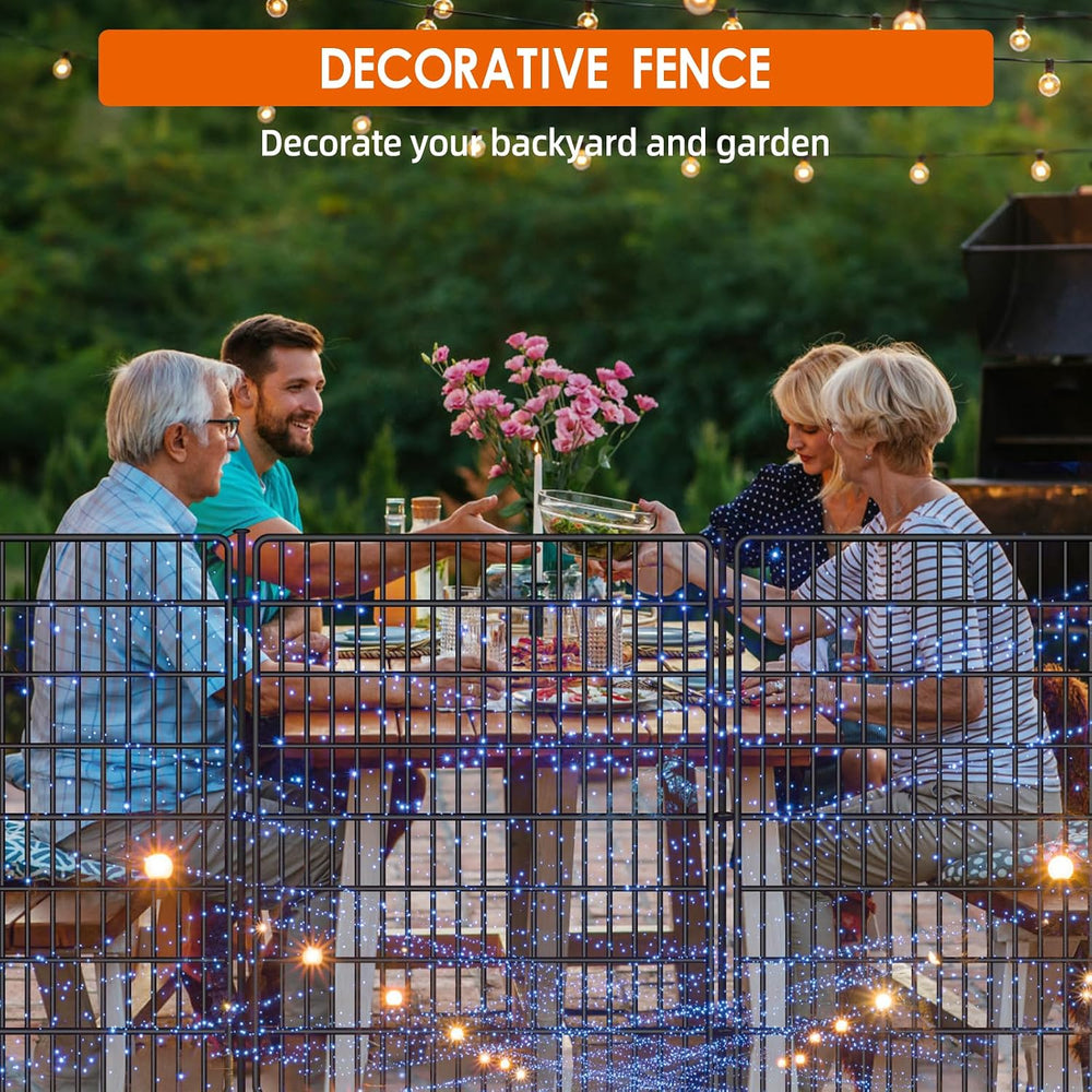10 Panels No Dig Fence with Gate, 40 in(H) X 24 ft(L) Garden Decorative Fence...