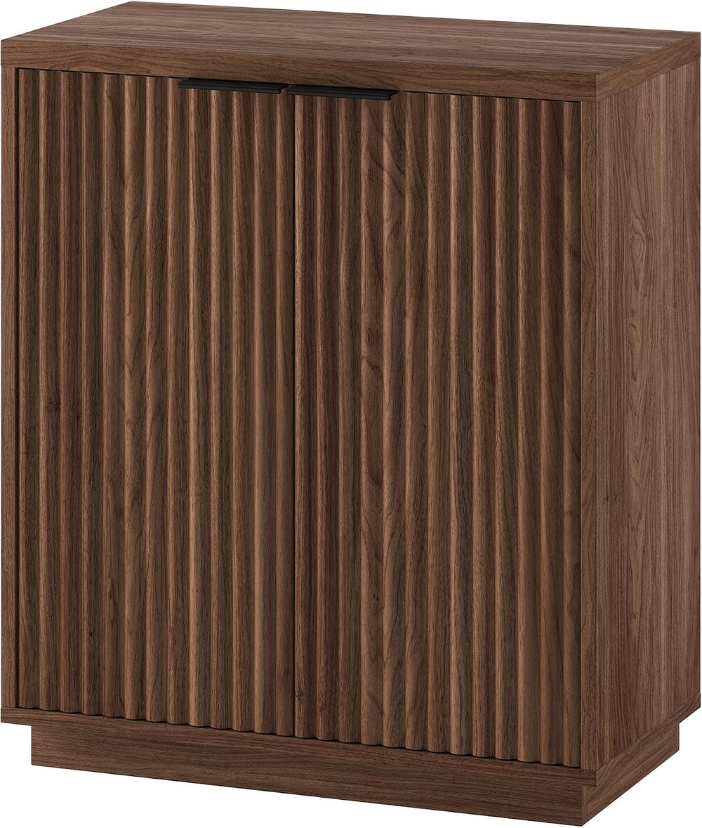 Henn&Hart 28" Fluted Accent Cabinet, Sideboard Buffet, Medium Walnut