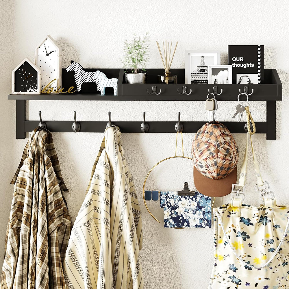 AMBIRD 35 inch Wall Hooks with Shelf, Coat Rack Wall Mount, Large Coat Hanger...