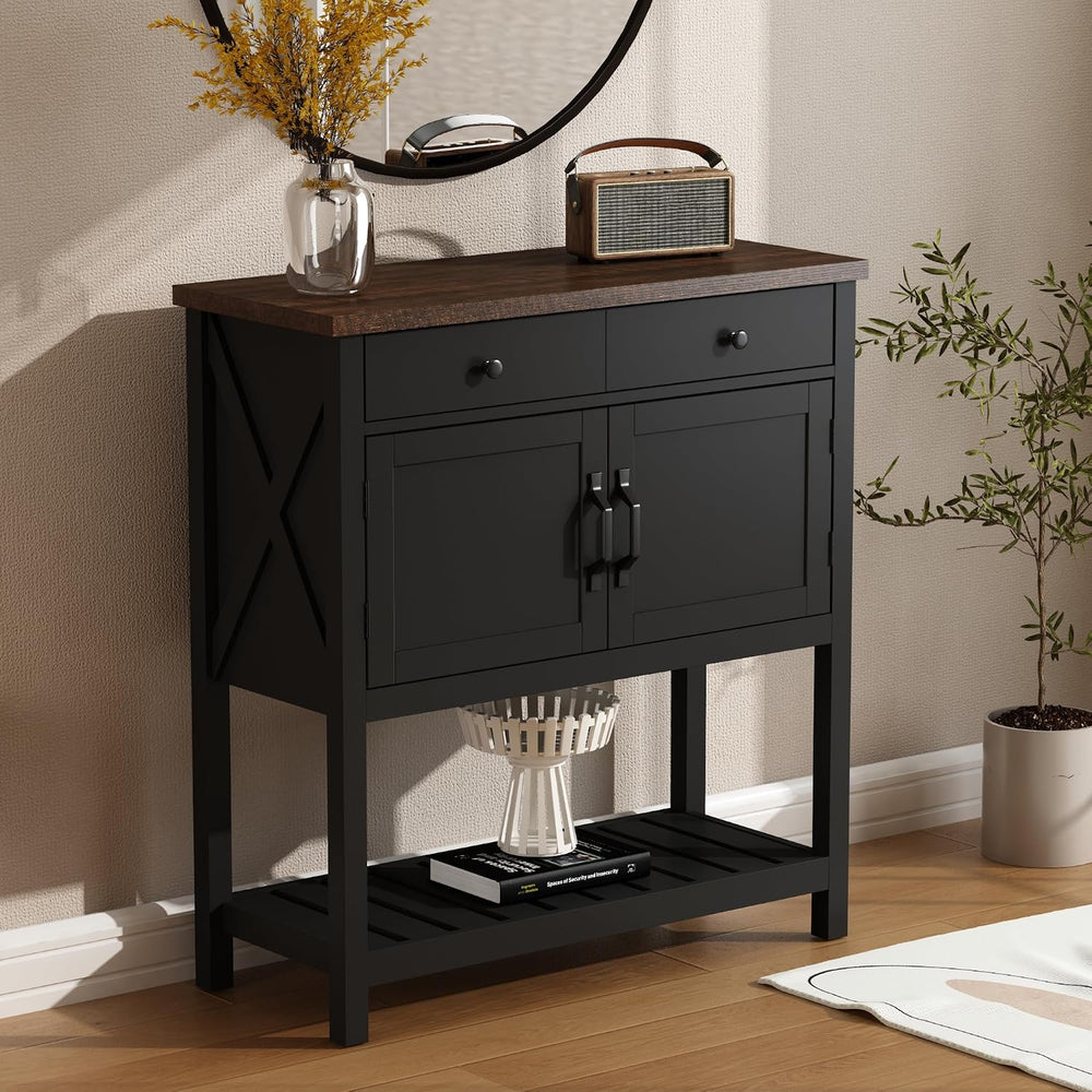 ChooChoo Farmhouse Console Table, 33.5" W Entryway Cabinet with Drawer