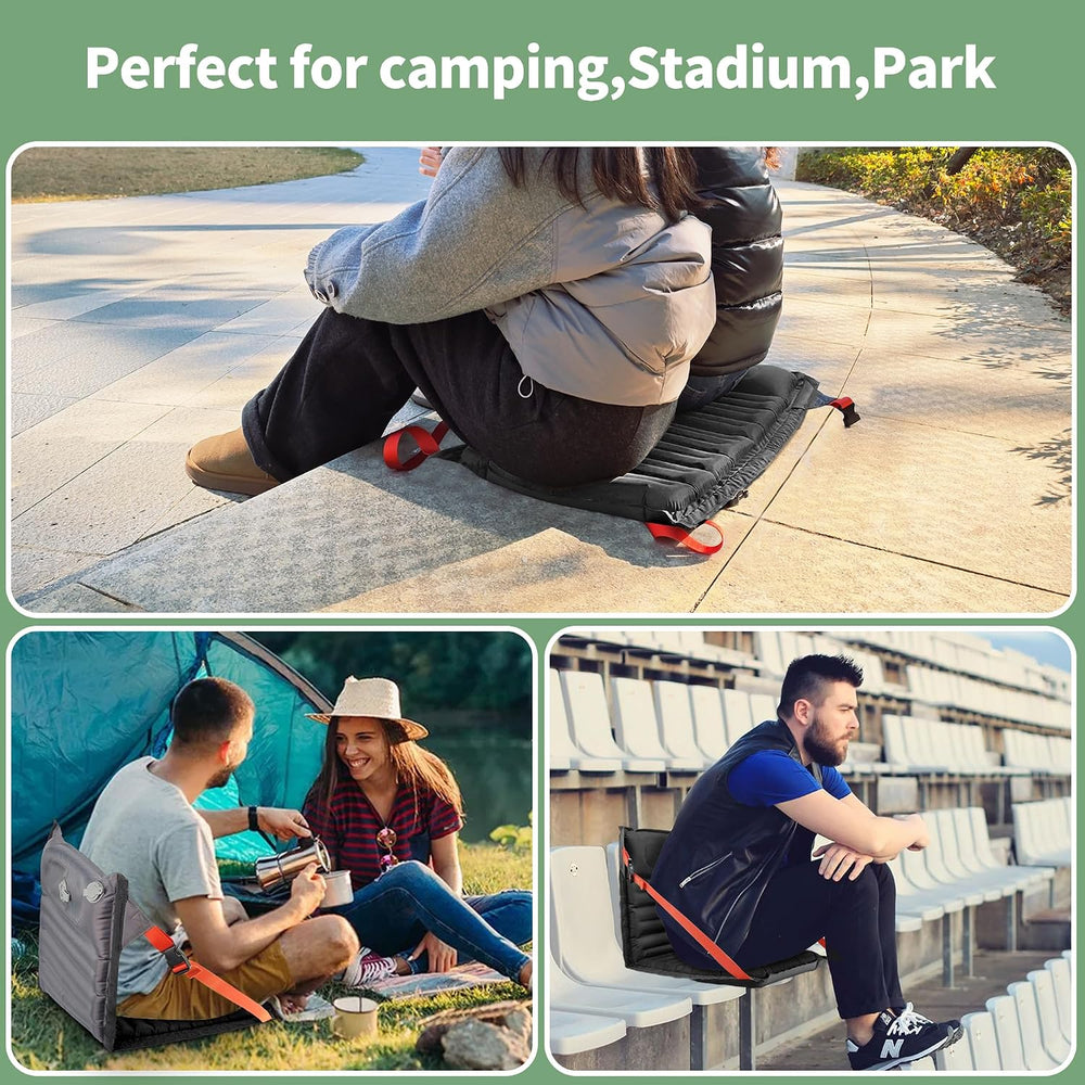 Inflatable Folding Seats for Camping,Portable Stadium Seats w/Back Support