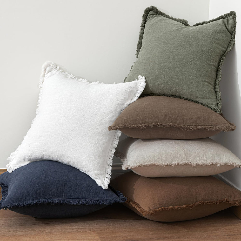 MIULEE Linen Fringe Decorative Fall Throw Pillow Covers Late Autumn 20x20