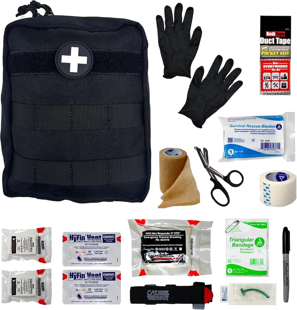 IFAK (Individual First Aid Kit) Trauma Kit with CAT Tourniquet — Medical Pouc...
