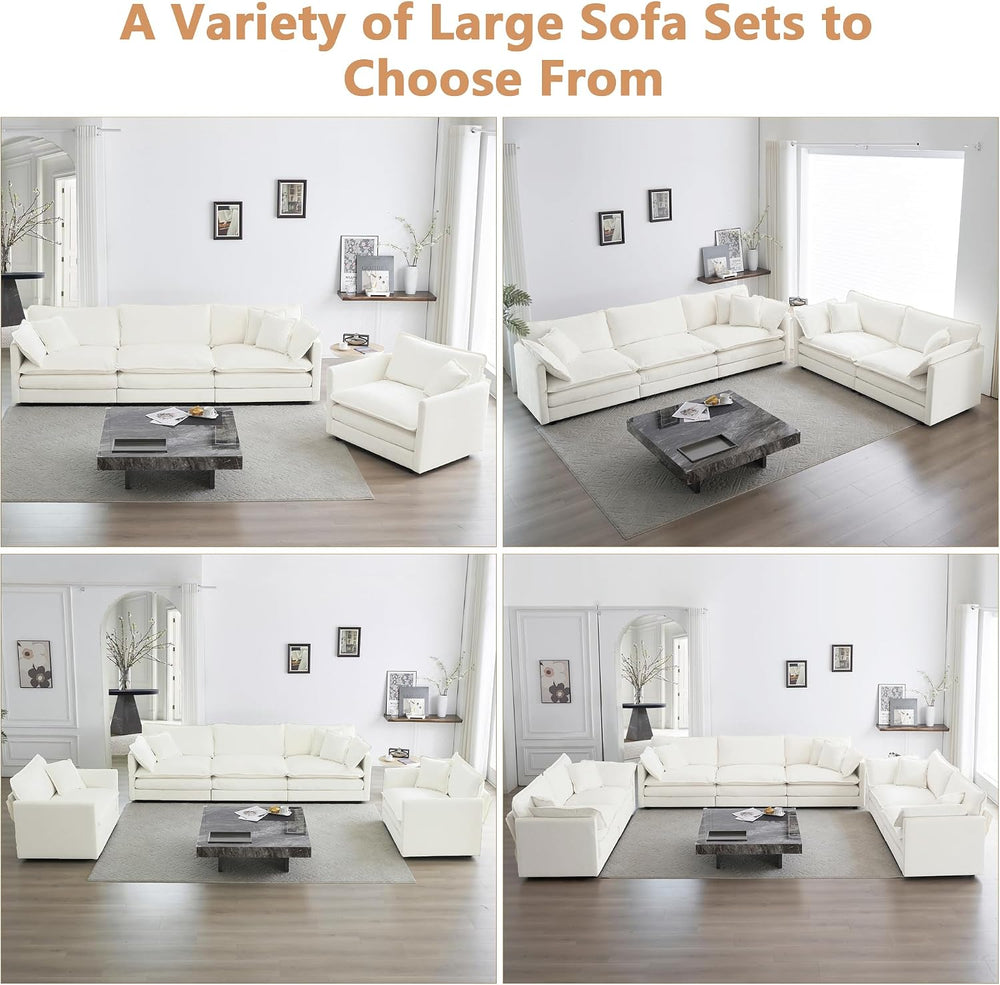 mikibama Luxury 2 Piece Cloud Couches Set, Modern Upholstered Chenille 3 Seat...
