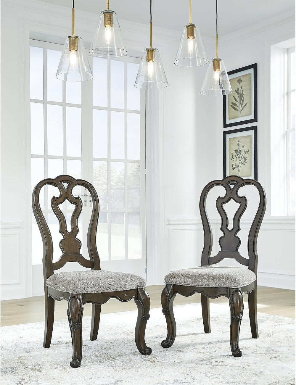 Signature Design by Ashley Traditional Upholstered Dining Chairs, Set of 2