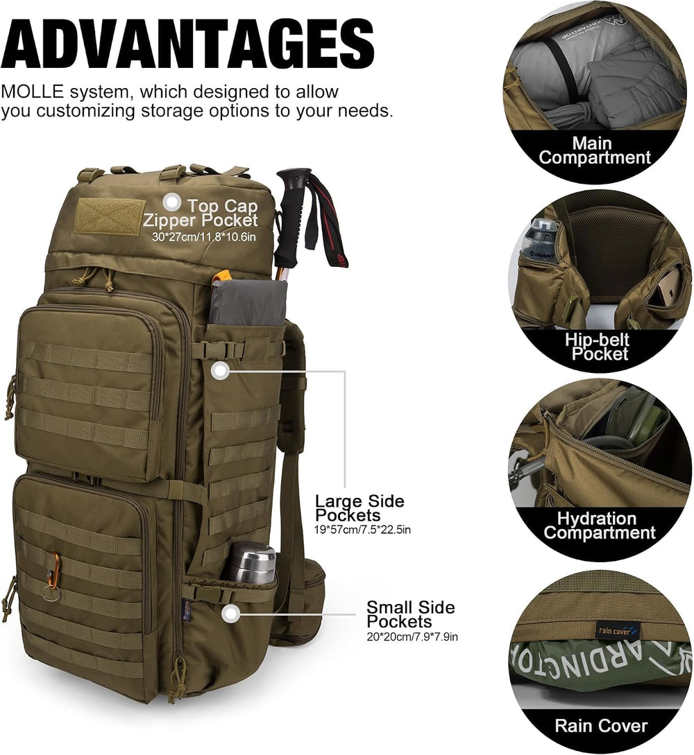 Mardingtop 75L Molle Hiking Internal Frame Backpacks