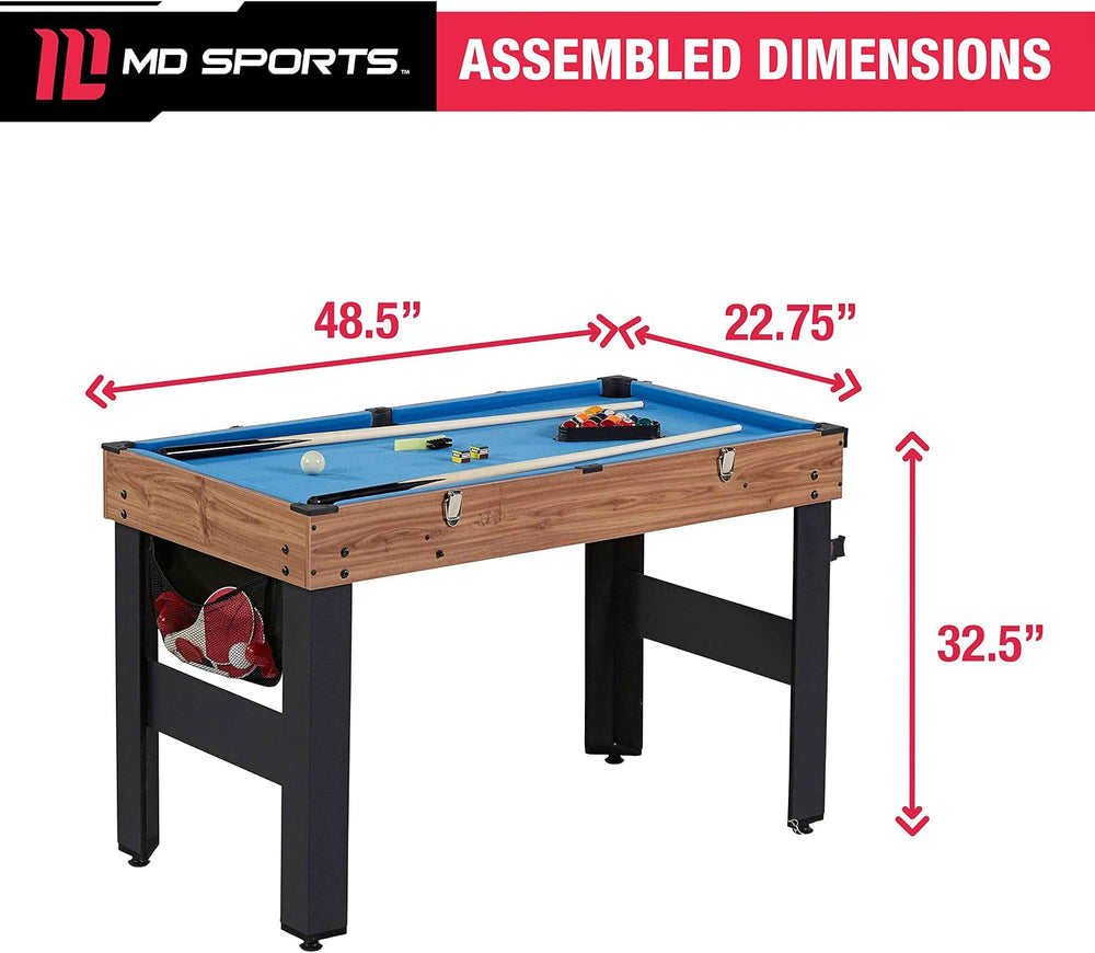 MD Sports 48 Inch 5-In-1 Combo Game Table, Multi