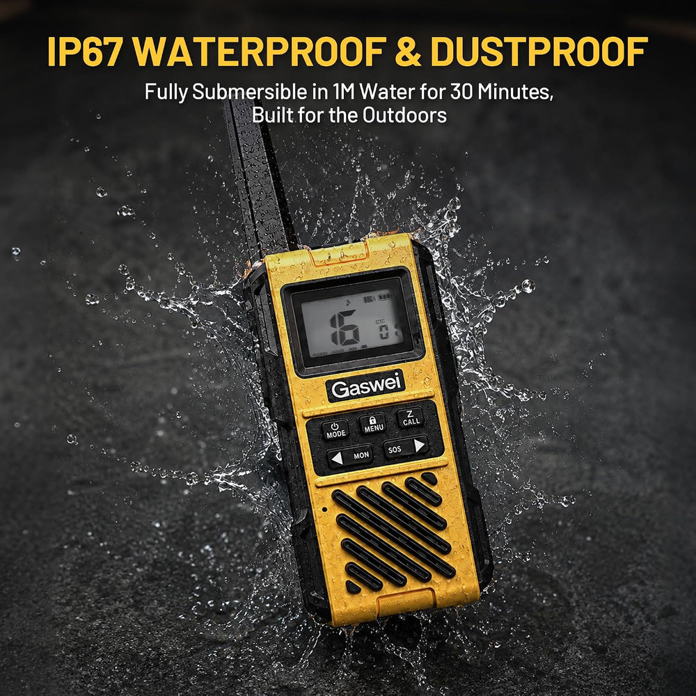 Gaswei G1Pro+ IP67 Waterproof Walkie Talkies Long Range - 2 Pack