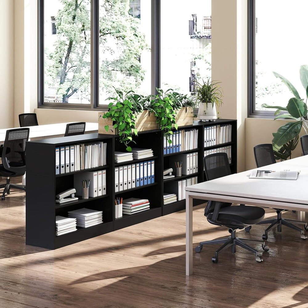 IRONMIX Metal Open Bookcase, 3-Tier Bookshelf with Adjustable Shelves
