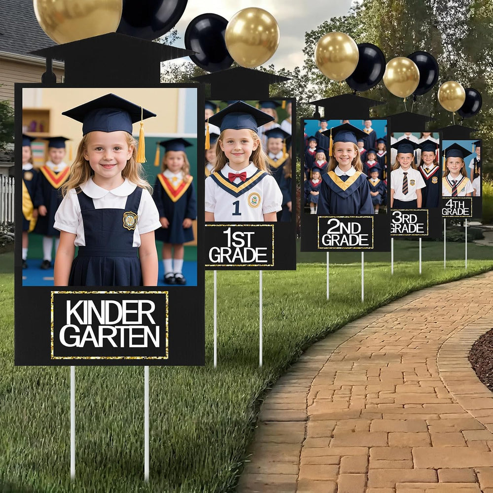 Briwooody 13 Pcs K-12 Graduation Yard Signs 2026 Photo Stakes,Black