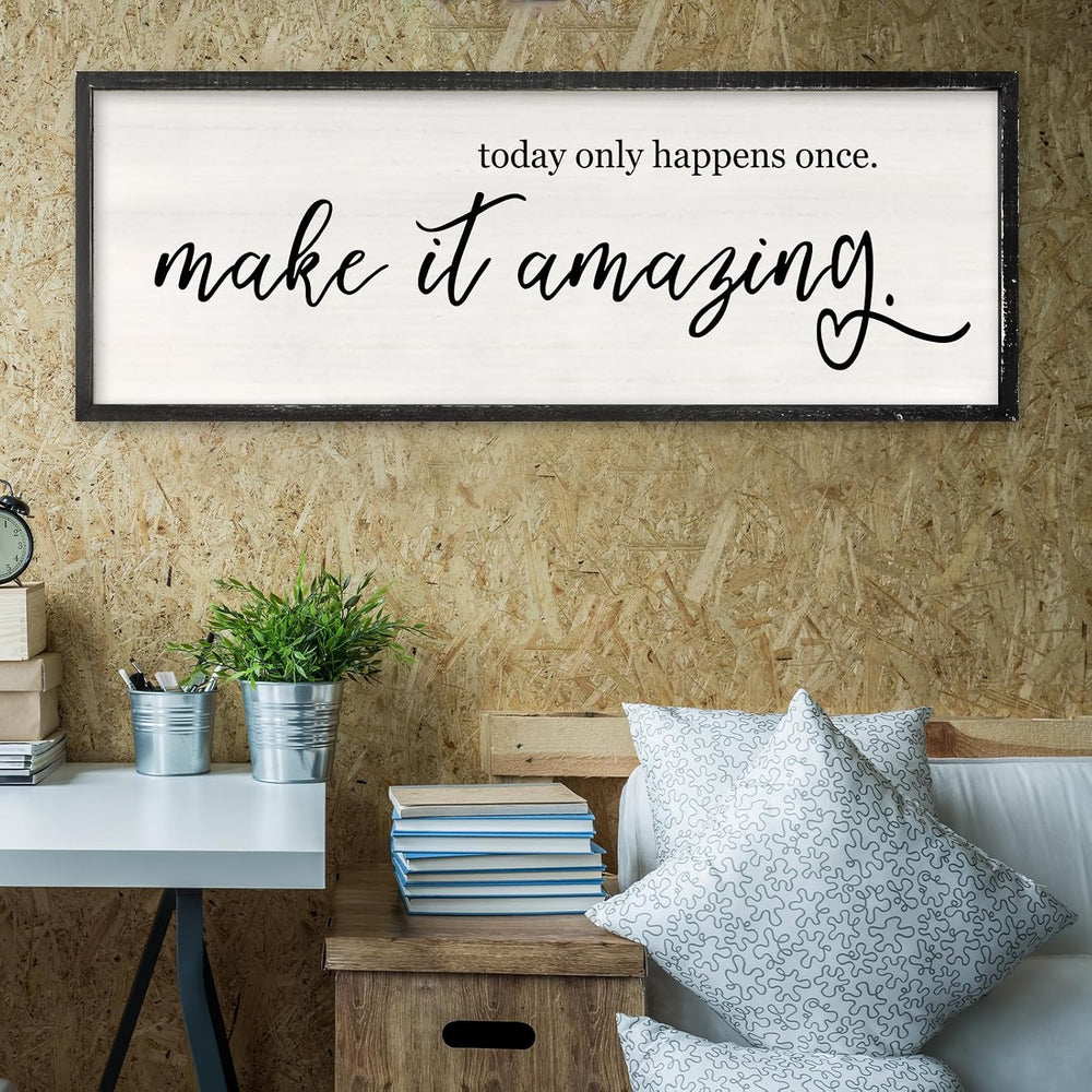 RLWangChao Today Only Happens Once Make It Amazing Wall Art 32"X12"...
