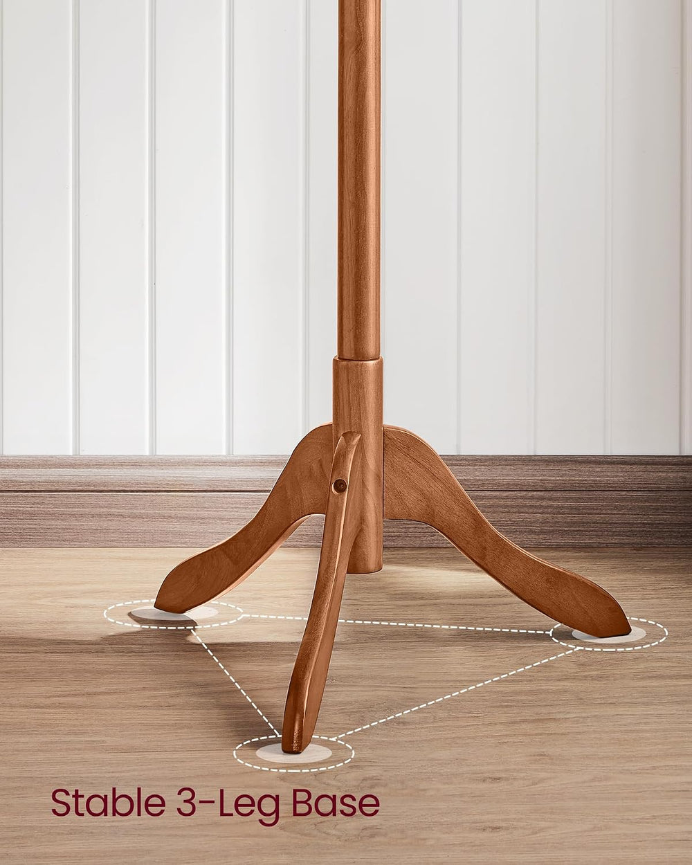 VASAGLE Solid Wood Coat Rack, Free Standing, Tree-Shaped, with 8 Hooks