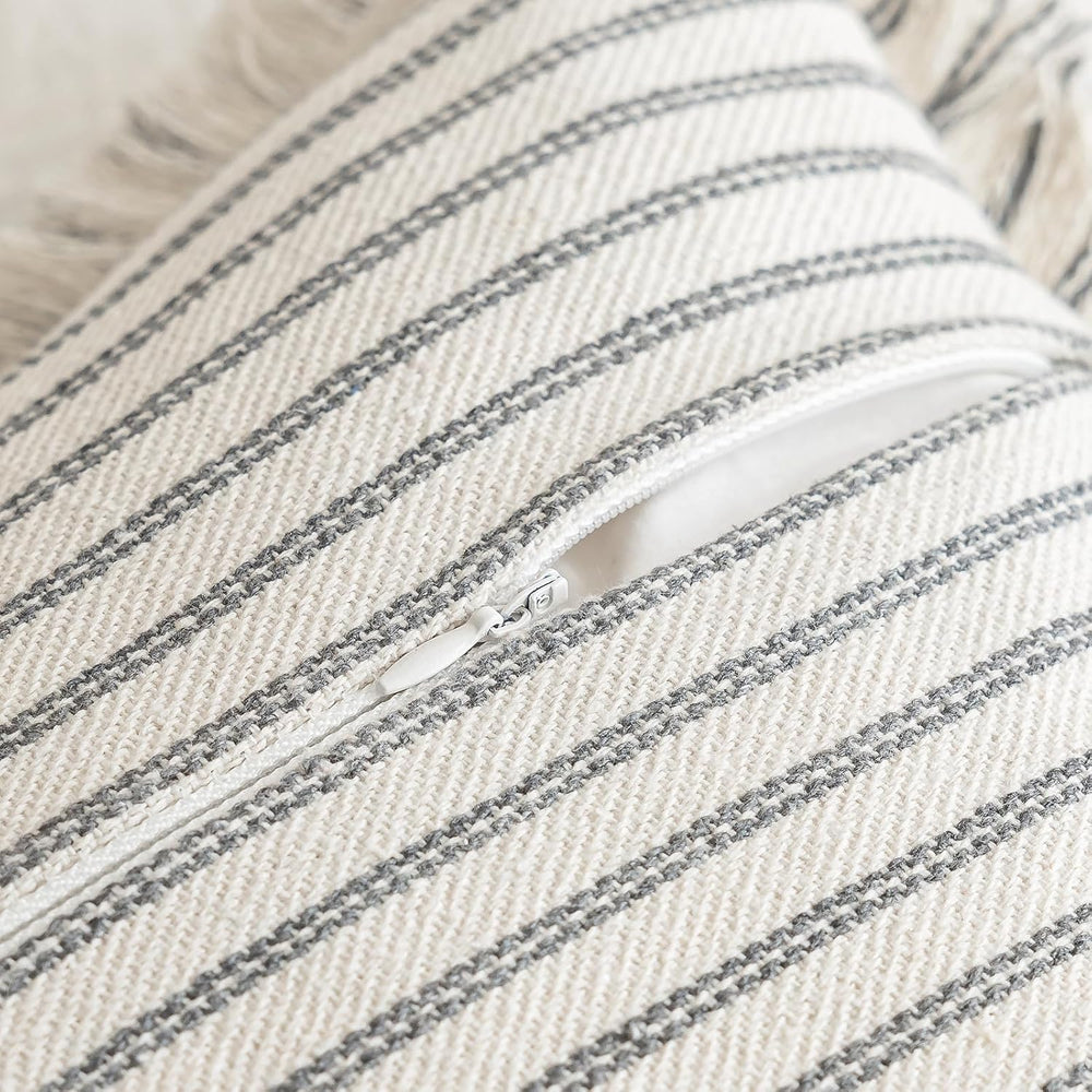YEENAASY Throw Pillow Covers 20x20 Boho Striped Pillow Cases with Tassel