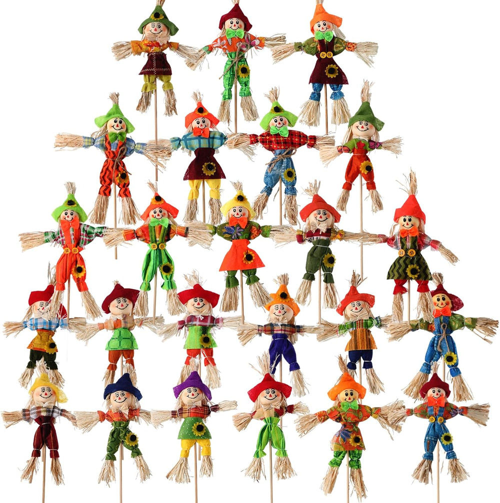 Jenaai 24 Pcs Fall Scarecrow Decorations Bulk 13.4 x 6.3 Inch