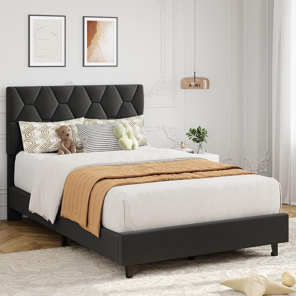 GAOMON Twin XL Platform Bed Frame with Adjustable Upholstered Headboard