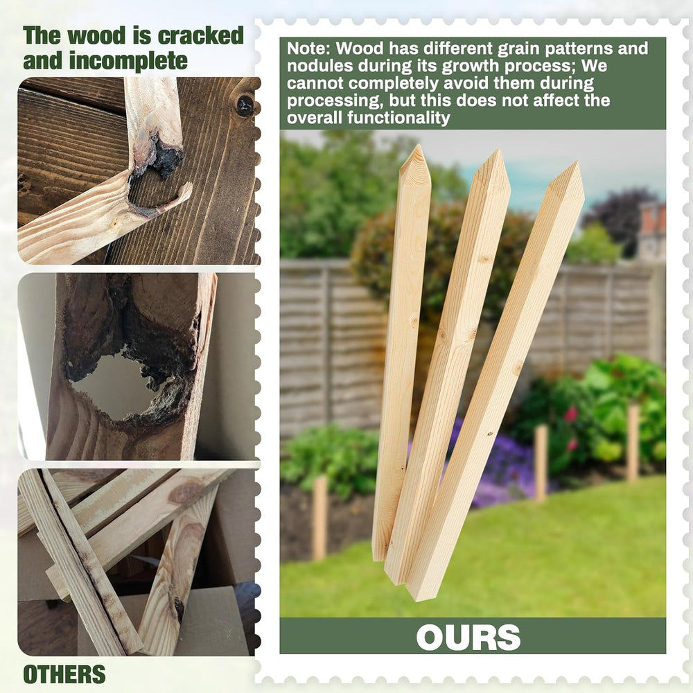 Colingmill 48 Pieces Wooden Garden Stakes 18 x 0.75 Inch Grade and Survey Sta...