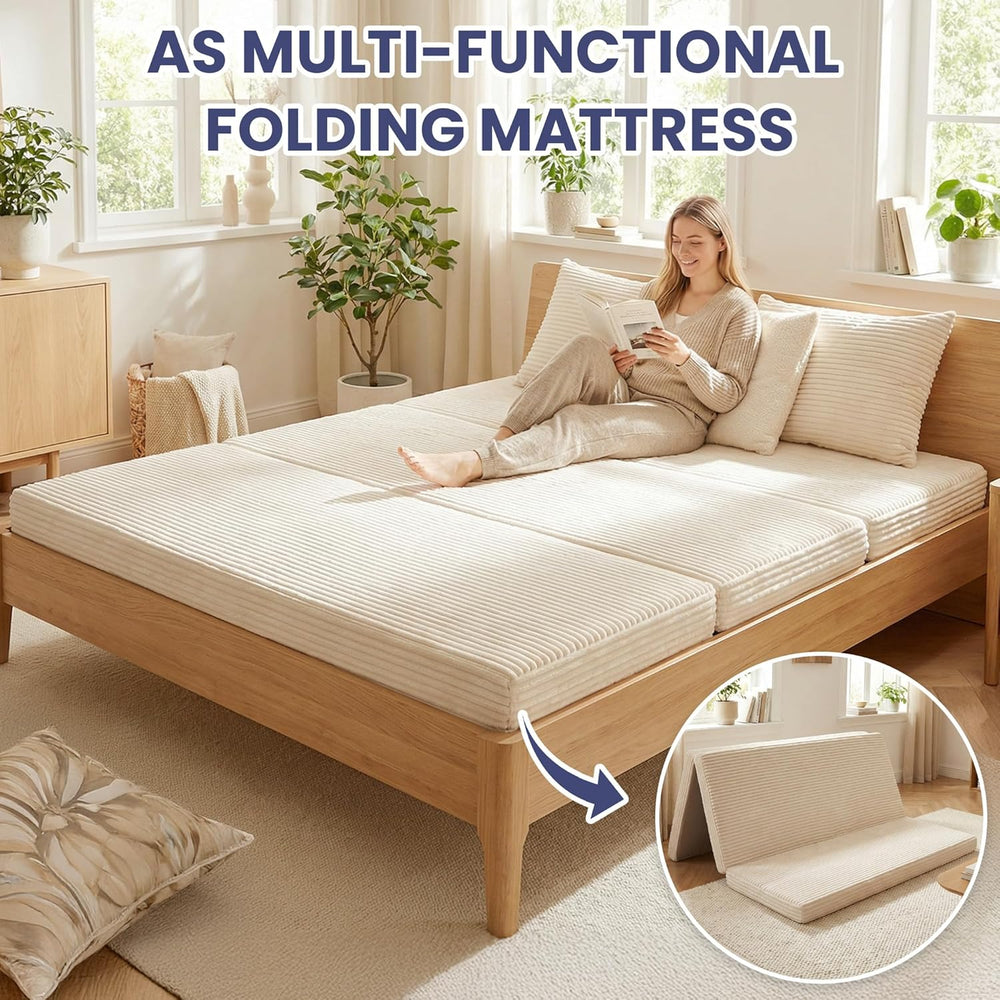 Convertible Sofa Bed, 4-in-1 Boneless Loveseat with Removable Armrests Backre...