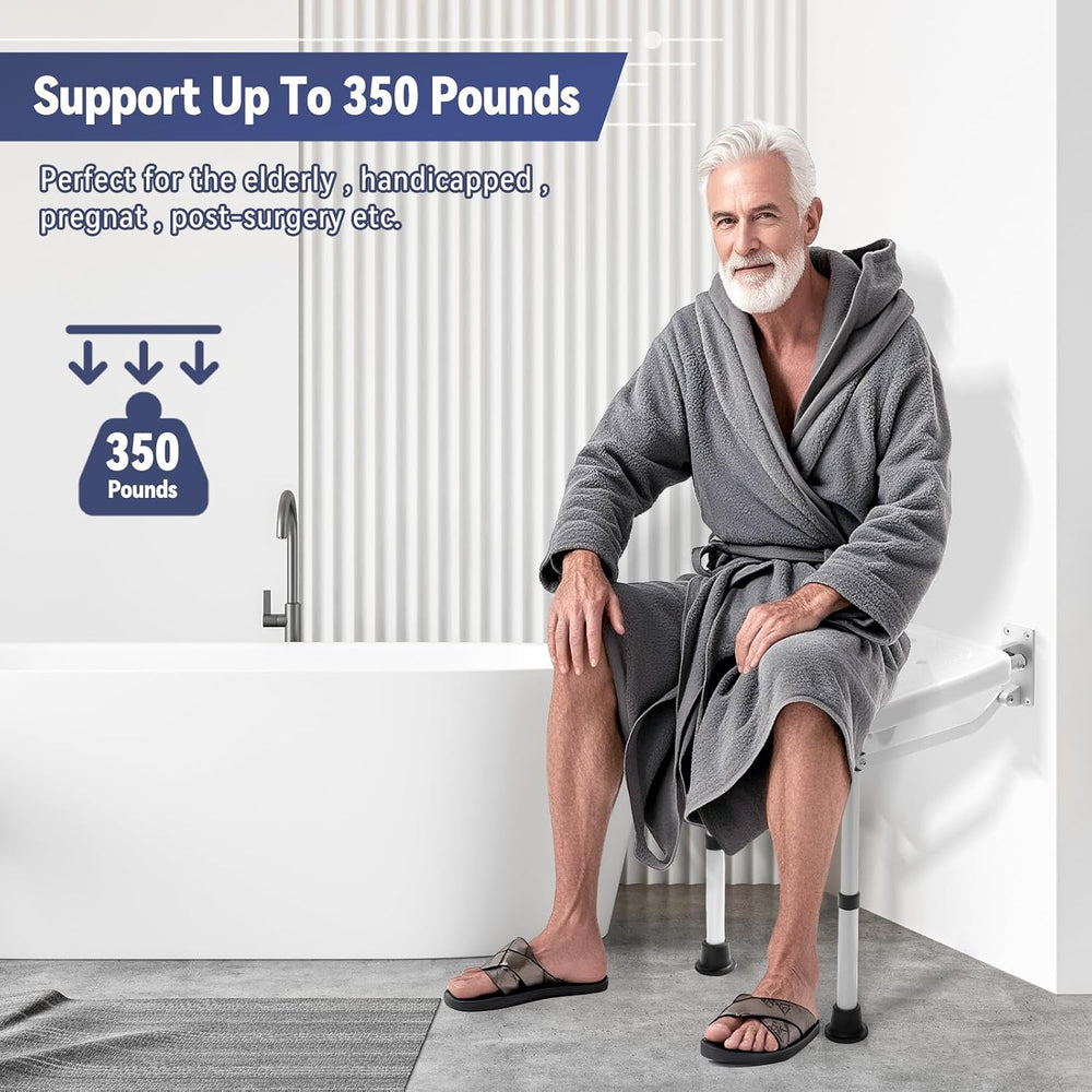 TYYIHUA Folding Shower Seat Wall Mounted, Shower Chair for Inside Shower