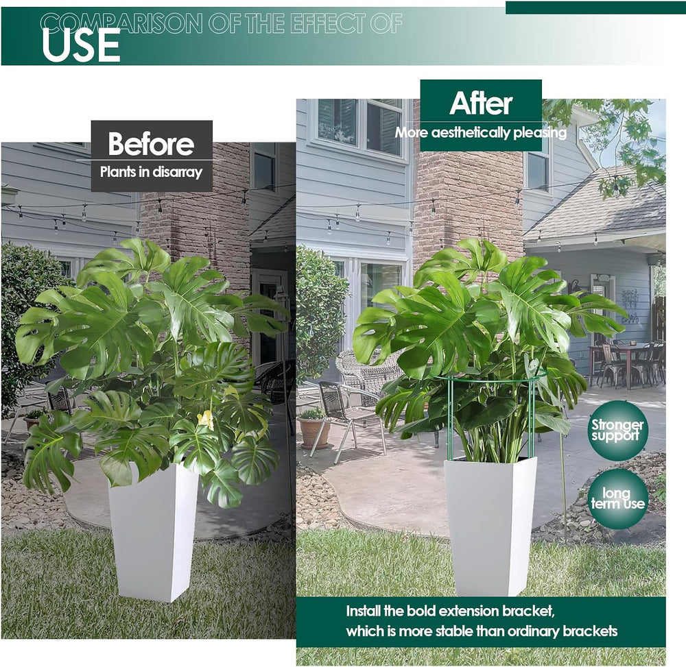 10 Pack 30 Inch Plant Support Stakes, Heavy-Duty Half Round Peony Support Rin...