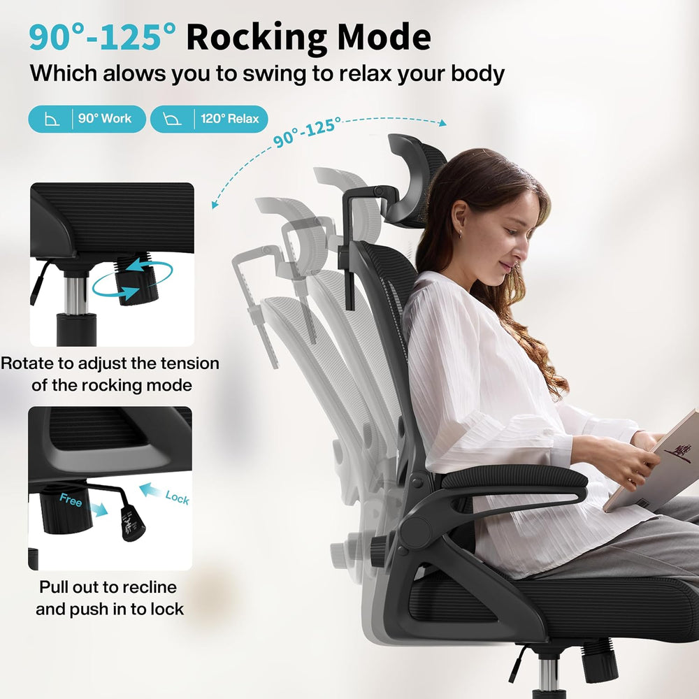 Ergonomic Office Chair,Mesh Office Chair with Lumbar Support,High Back Desk C...