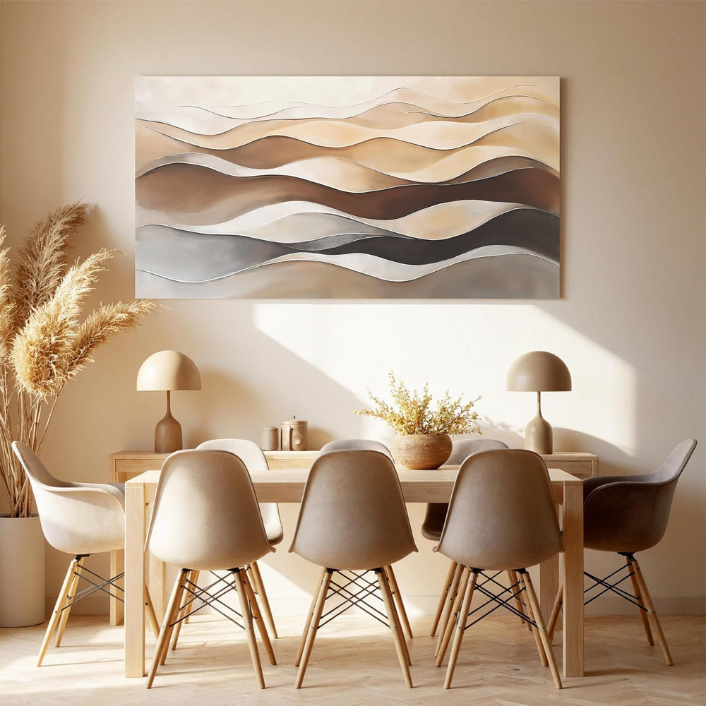 Brown White Abstract Canvas Wall Art Decor For Living Room Prints 20"×40...