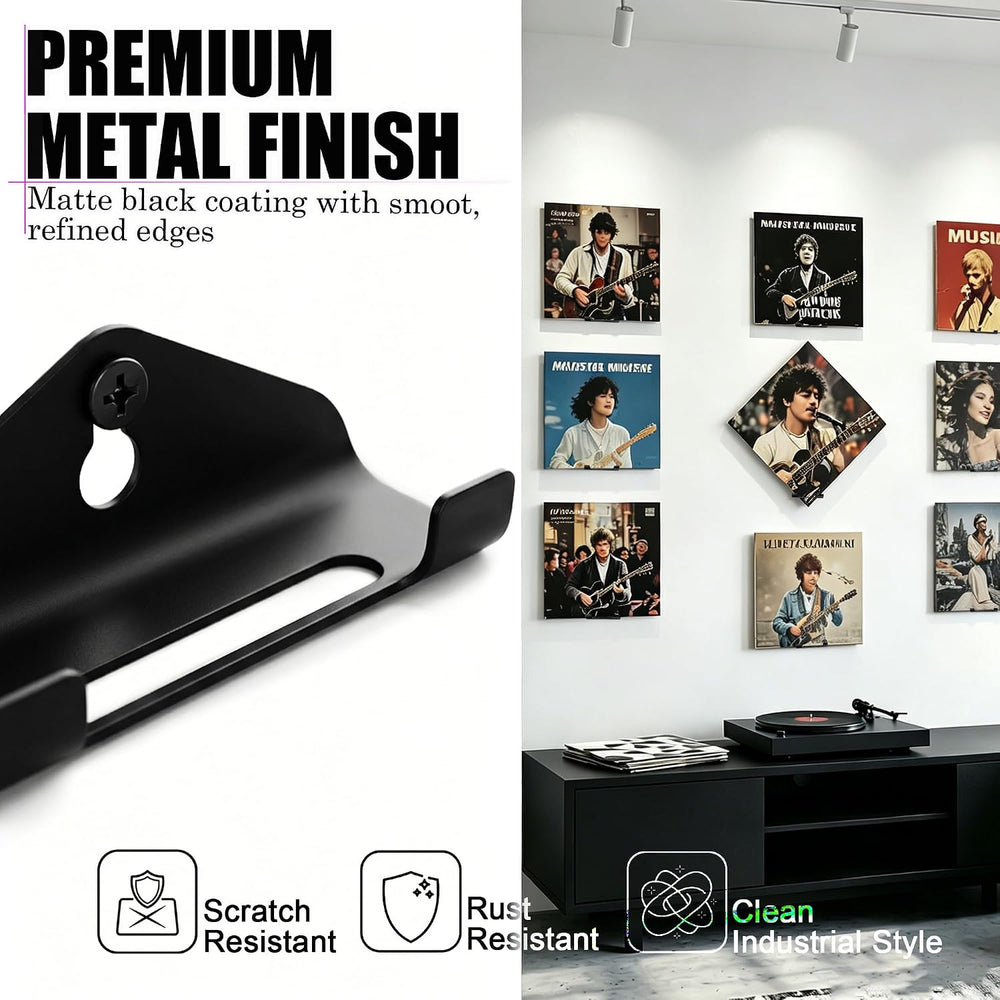Vinyl Record Wall Mount Shelf, Custom Multi Angle Display, 20 Pcs