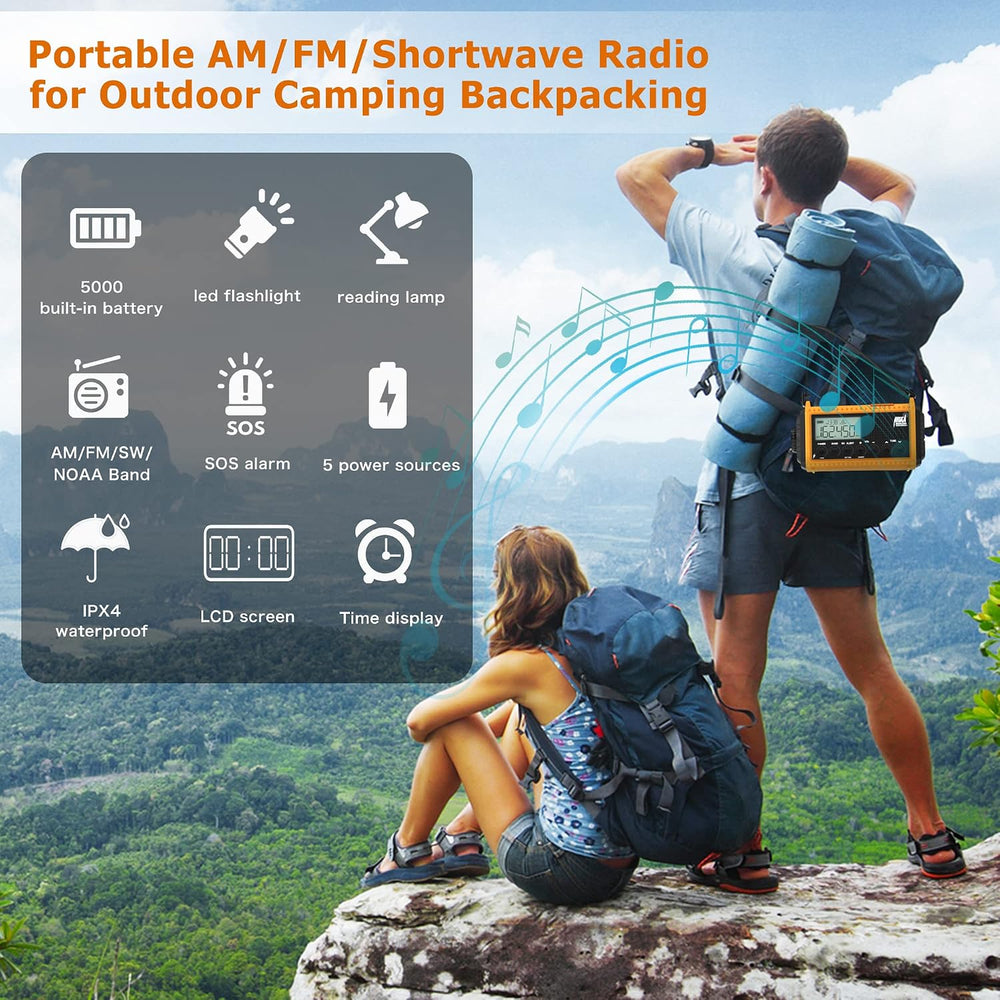 Eoxsmile NOAA Emergency Weather Radio Portable AM FM SW Digital Tuning