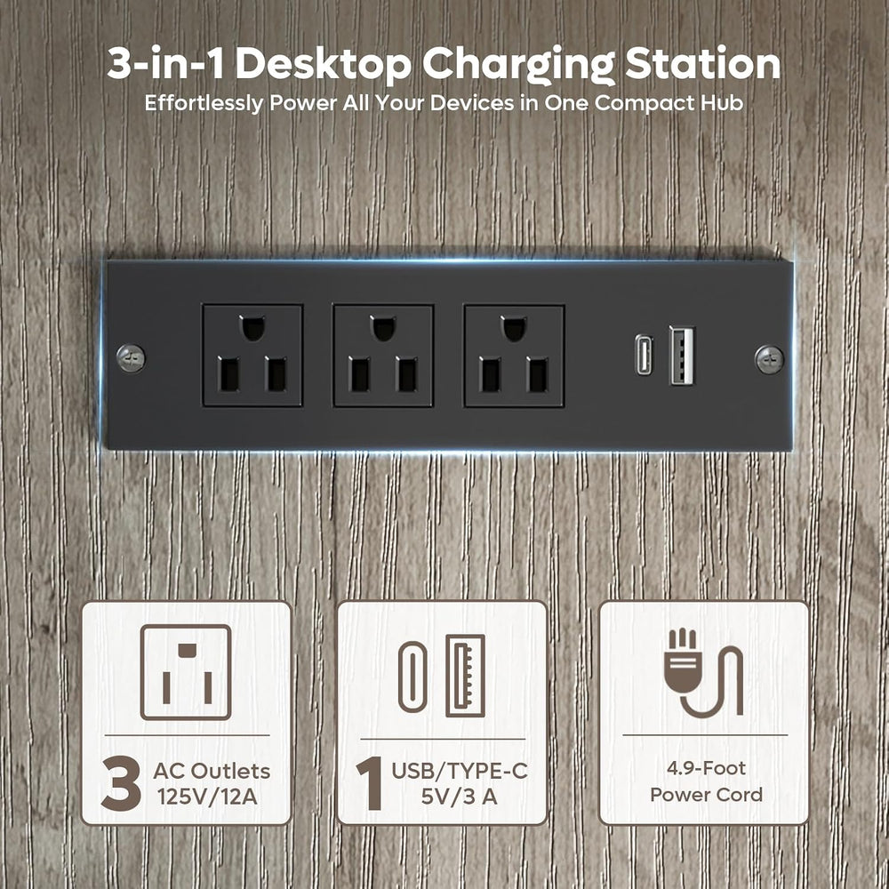 Bestier 63"x47" L Shaped Office Computer Desk with Charging Station...