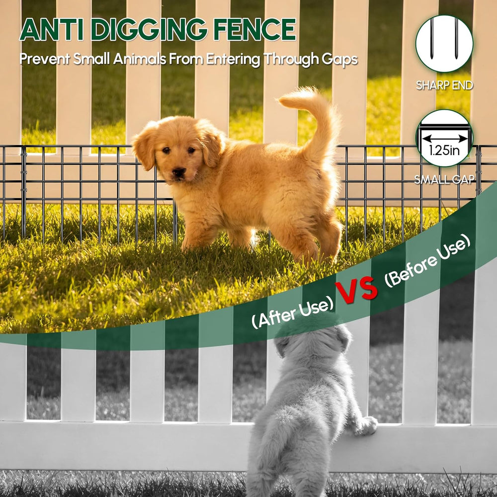 42.5ft(L) x 13in(H) Garden Fence Animal Barrier, 30 Panels No Dig Fence Panel...