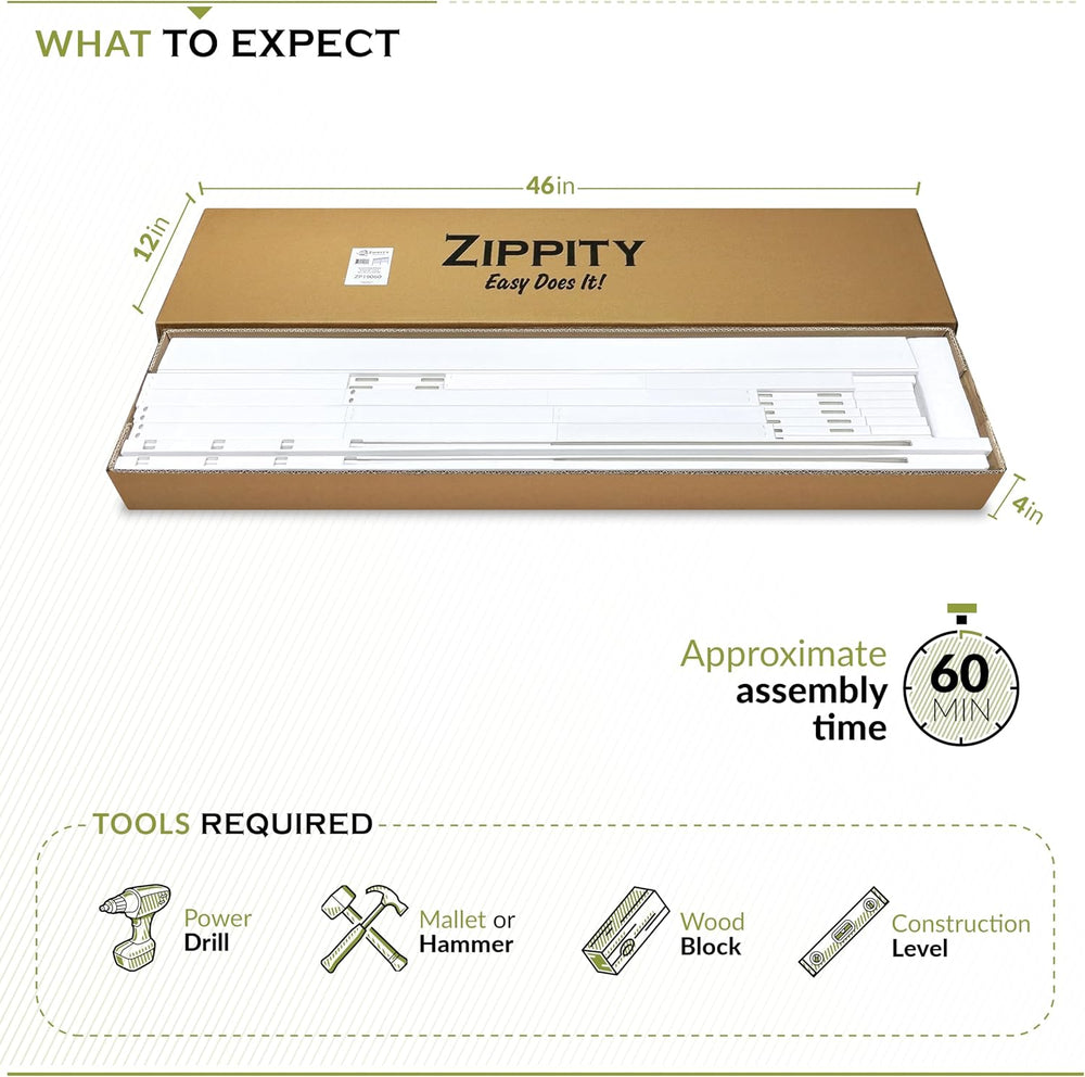 Zippity Keswick Privacy Screen and Fence, White Vinyl DIY No Dig Kit