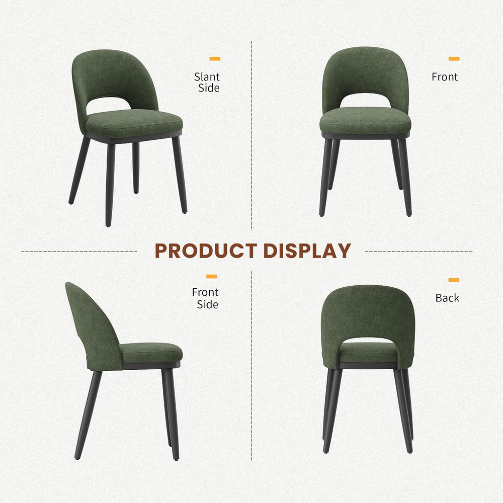 Upholstered Dining Chairs Set of 2, Modern Fabric Kitchen & Dining Room C...