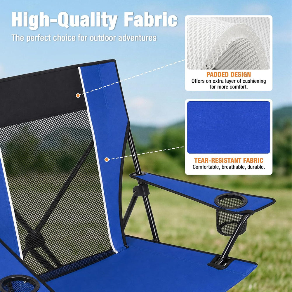 Romswi Oversized Portable Folding Camping Chair for Adults, Heavy Duty Outdoo...