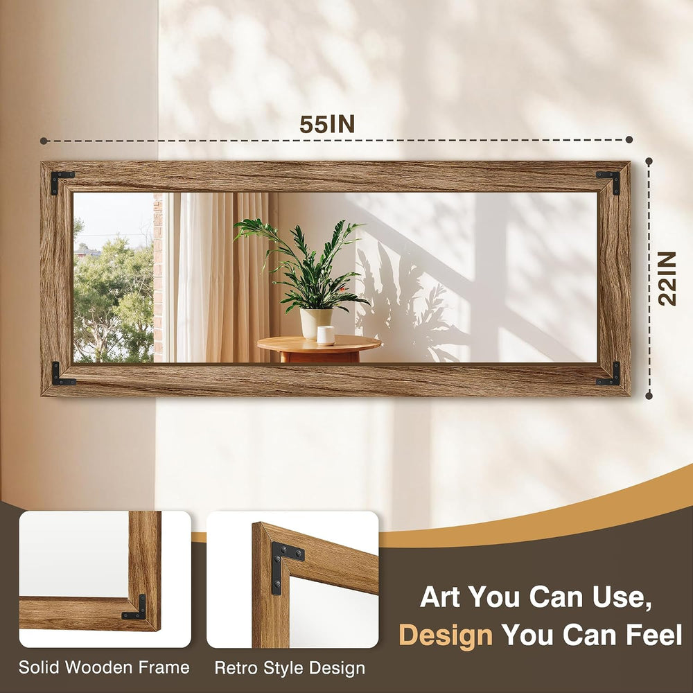FICTOR Full Length Mirror, 22" x 55" Wooden Floor Mirror for Wall