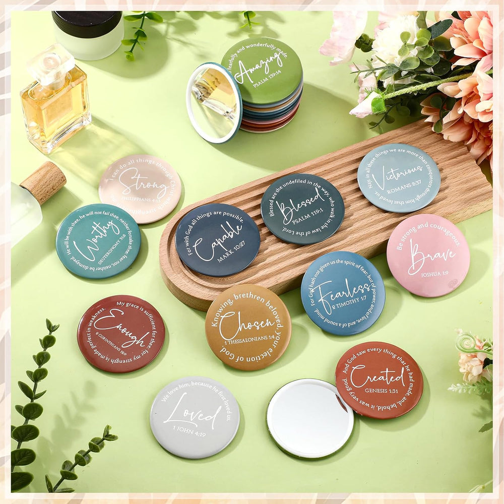 72 Pcs Mini Compact Mirrors Bulk Small Christian Gifts for Women, Morandi