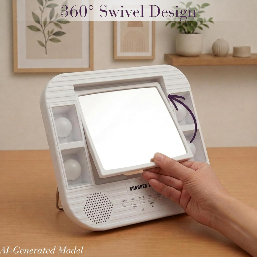 JERDON Lighted Makeup Mirror with 5X Magnification - White - J1025