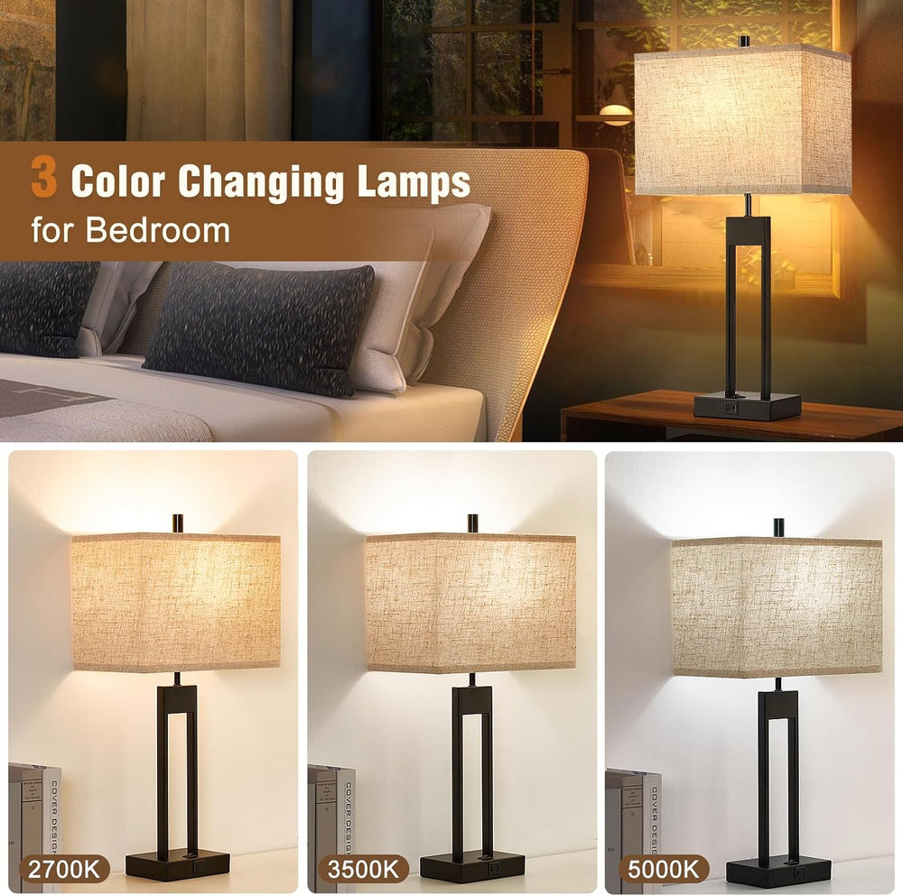 Extra Large 25.5" Nightstand Table Lamps for Bedrooms Set of 2, Bedside ...