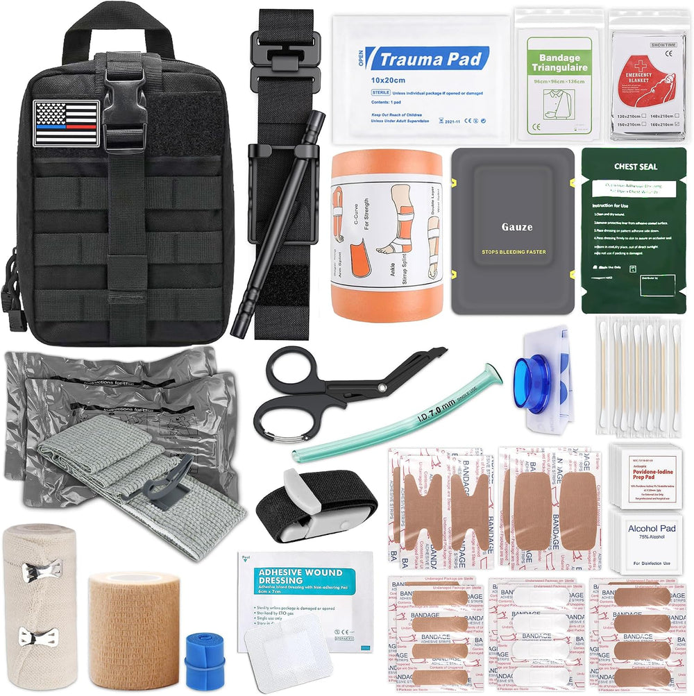 IFAK Trauma Kit with QEN Tourniquet, 6-Inch Israeli Bandage, Splint, Tactical...