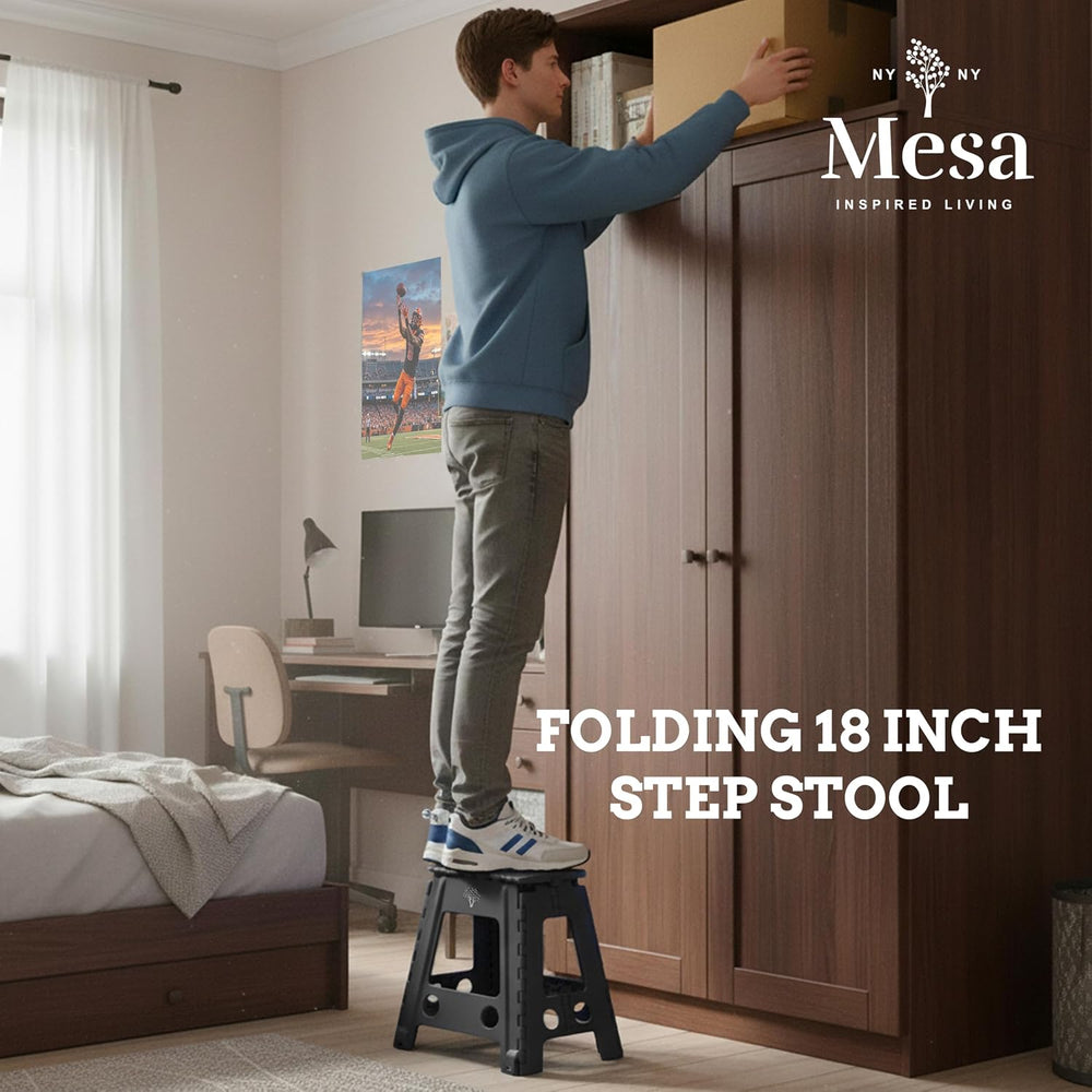Inspired Living 18" Step Stool, Folding Step Stools for Adults, Plastic ...