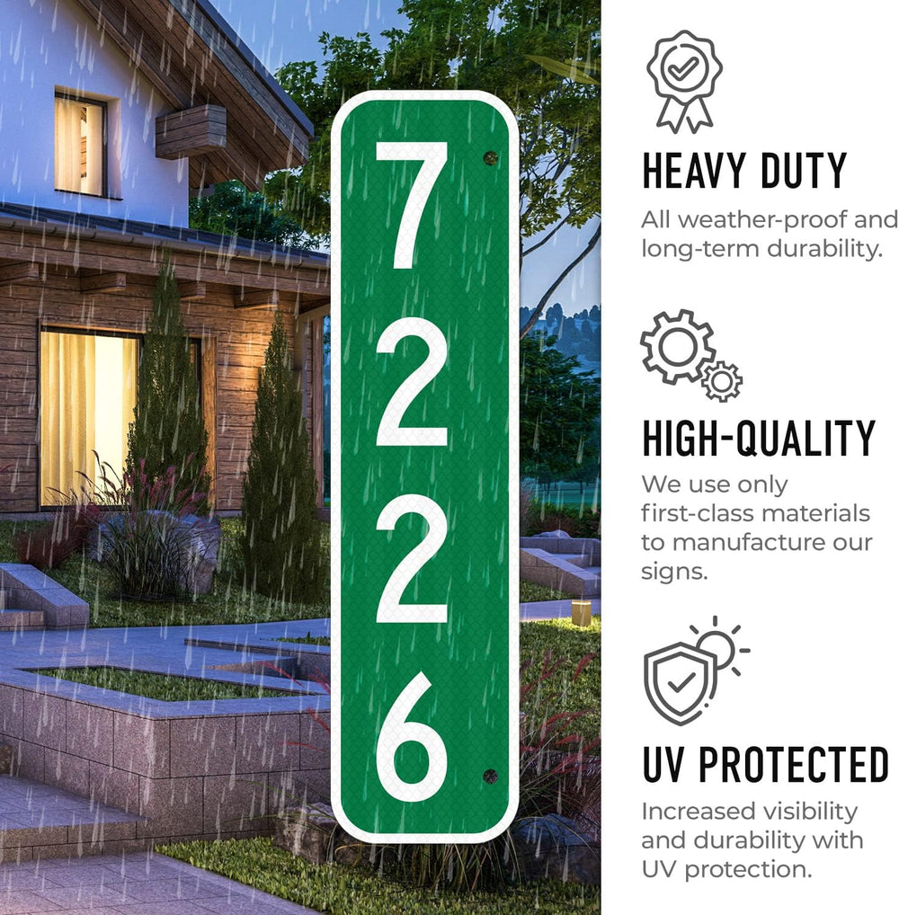 911 Address Number Sign, Custom Emergency Reflective Mailbox Sign, Visible