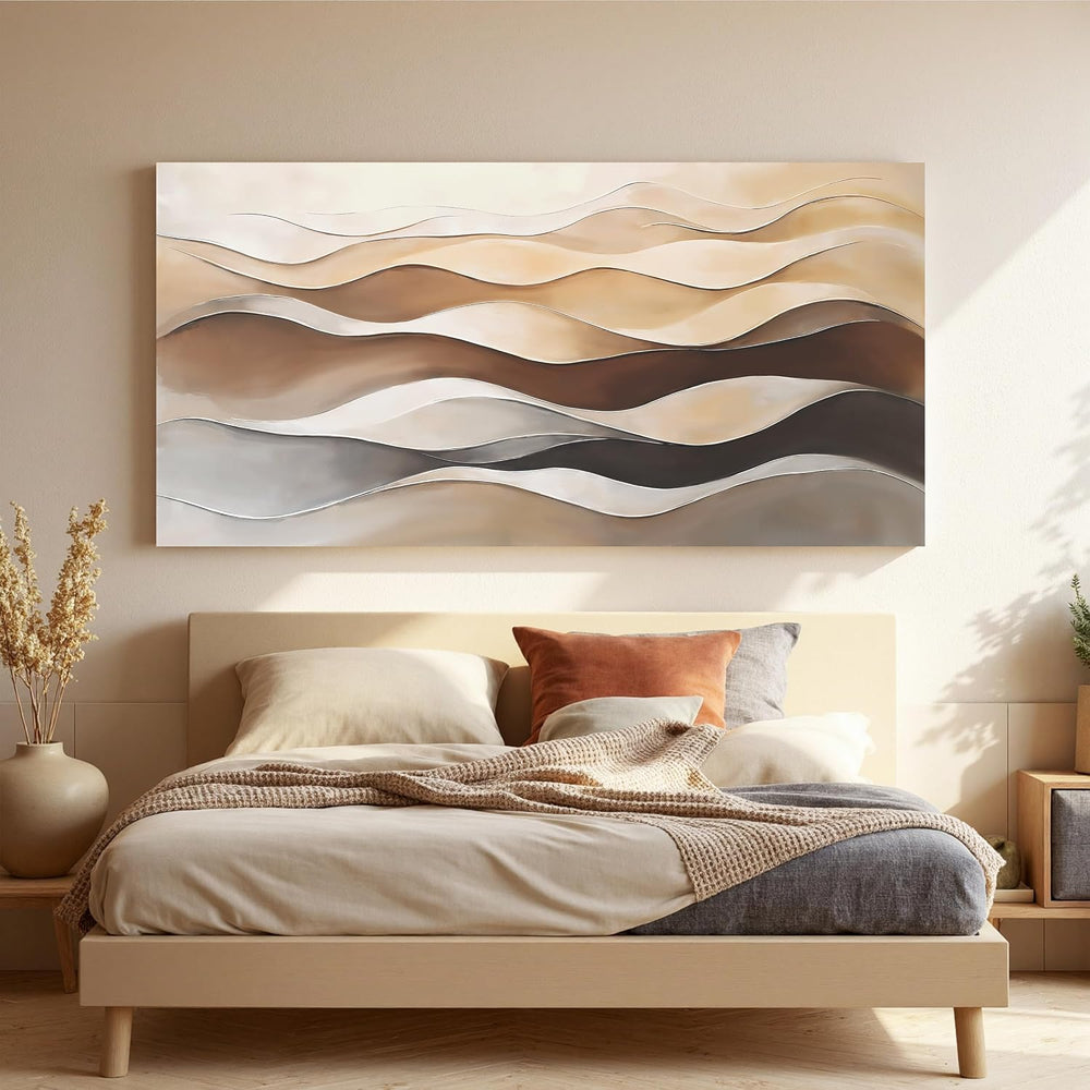 Brown White Abstract Canvas Wall Art Decor For Living Room Prints 20"×40...