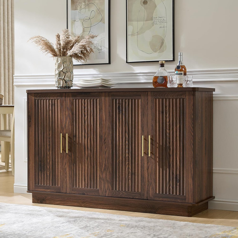 Okvnbjk Modern Sideboard Buffet Cabinet with Storage, Walnut