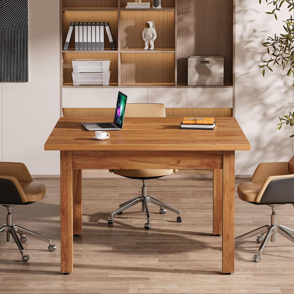 Tribesigns 39'' Square Conference Table, Small Wooden Meeting Room Table