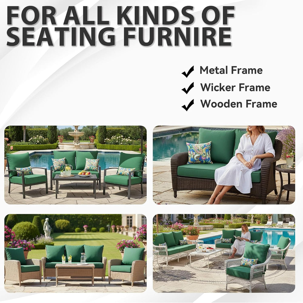 Outdoor Seat Cushion 24 x 22 Inch, Olefin Patio Furniture Cushions with Remov...