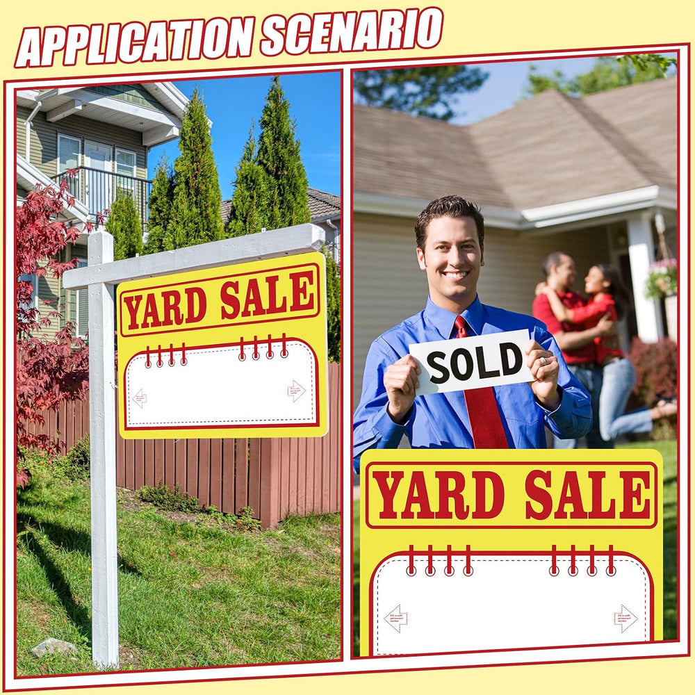 Ferraycle 12 Pack Yard Sale Signs with Stakes 16'' x 12'' Hig...