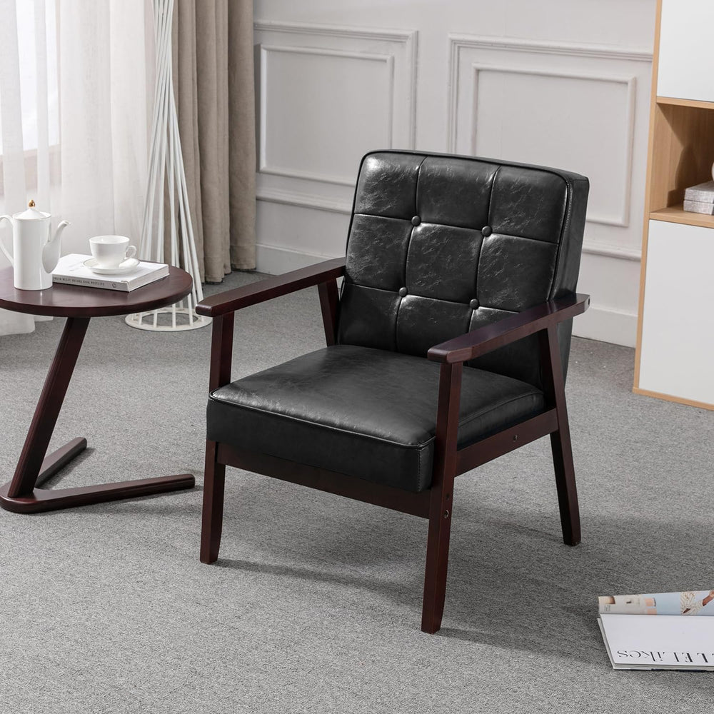 Okeysen Accent Chairs Set of 2, Mid Century Modern Accent Chair, Retro Wood a...